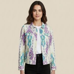 Jones New York Purple Green Jean Jacket